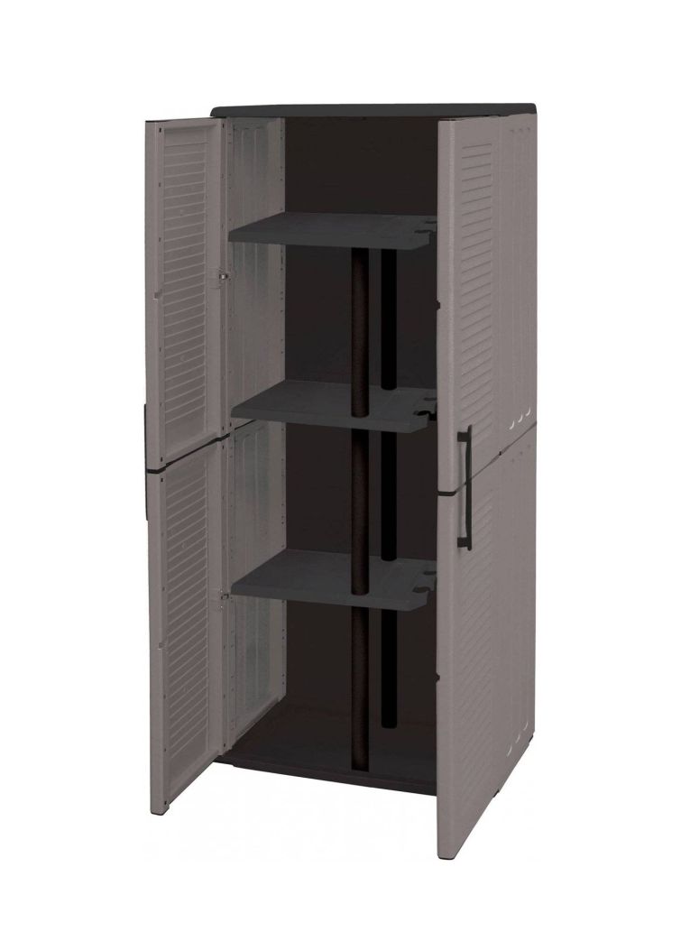 Armadio esterno 2 ante grigio e nero 68x163h cm - Arabel