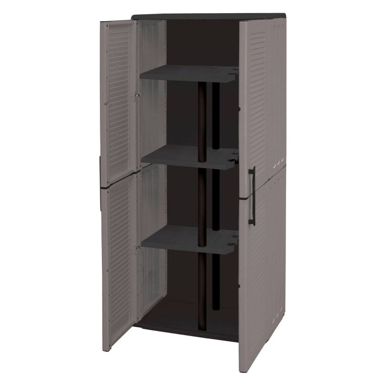 Armadio esterno 2 ante grigio e nero 68x163h cm - Arabel