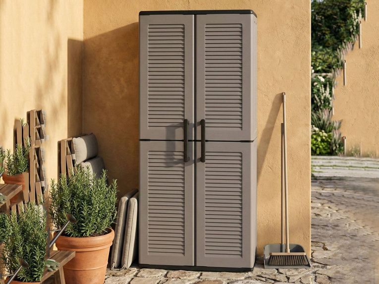 Armadio esterno 2 ante grigio e nero 68x163h cm - Arabel