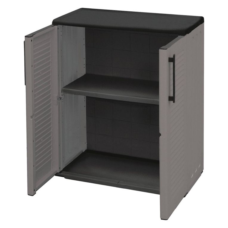Armadio esterno 2 ante grigio e nero 68x84h cm - Arisa