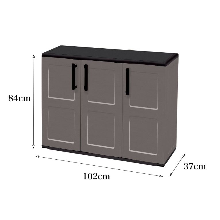 Armadio esterno 3 ante grigio e nero 102x84h cm - Aranka