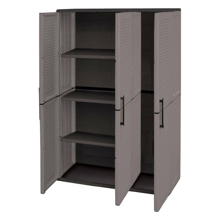 Armadio esterno classico 3 ante grigio e nero 102x163h cm - Amordel