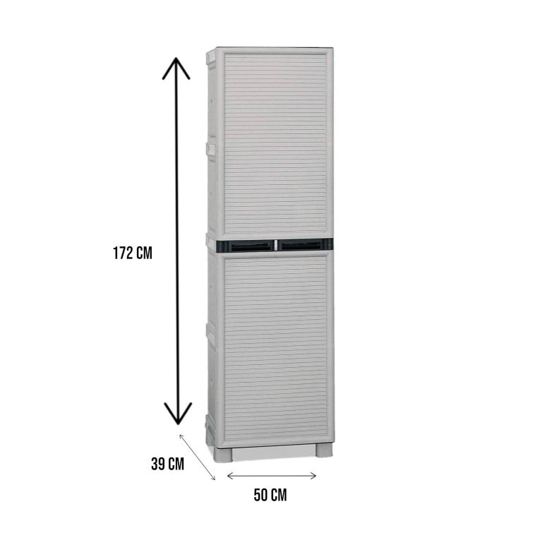 Armadio esterno grigio chiaro e nero 50x172h cm - Gervasia