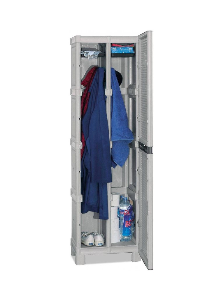 Armadio esterno grigio chiaro e nero 50x172h cm - Gervasia