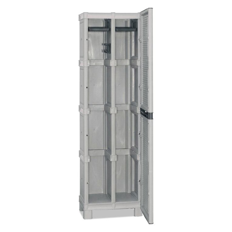 Armadio esterno grigio chiaro e nero 50x172h cm - Gervasia