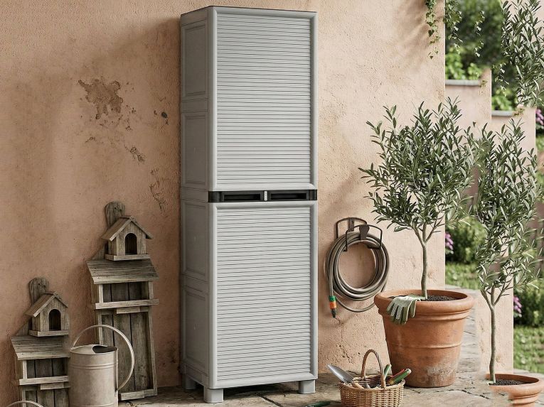 Armadio esterno grigio chiaro e nero 50x172h cm - Gervasia