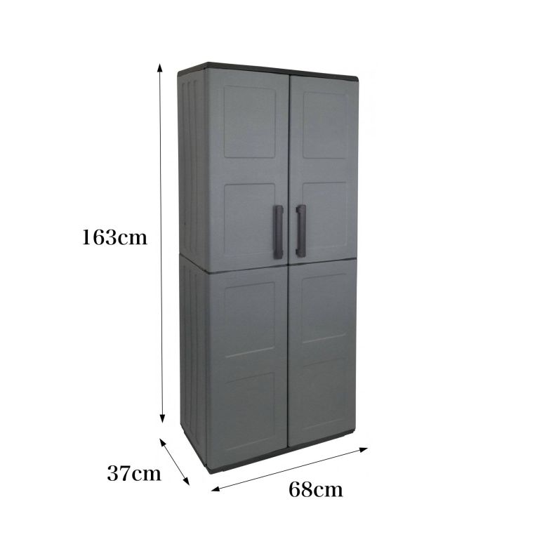 Armadio esterno ripiani regolabili grigio e nero 68x163h cm - Arabel