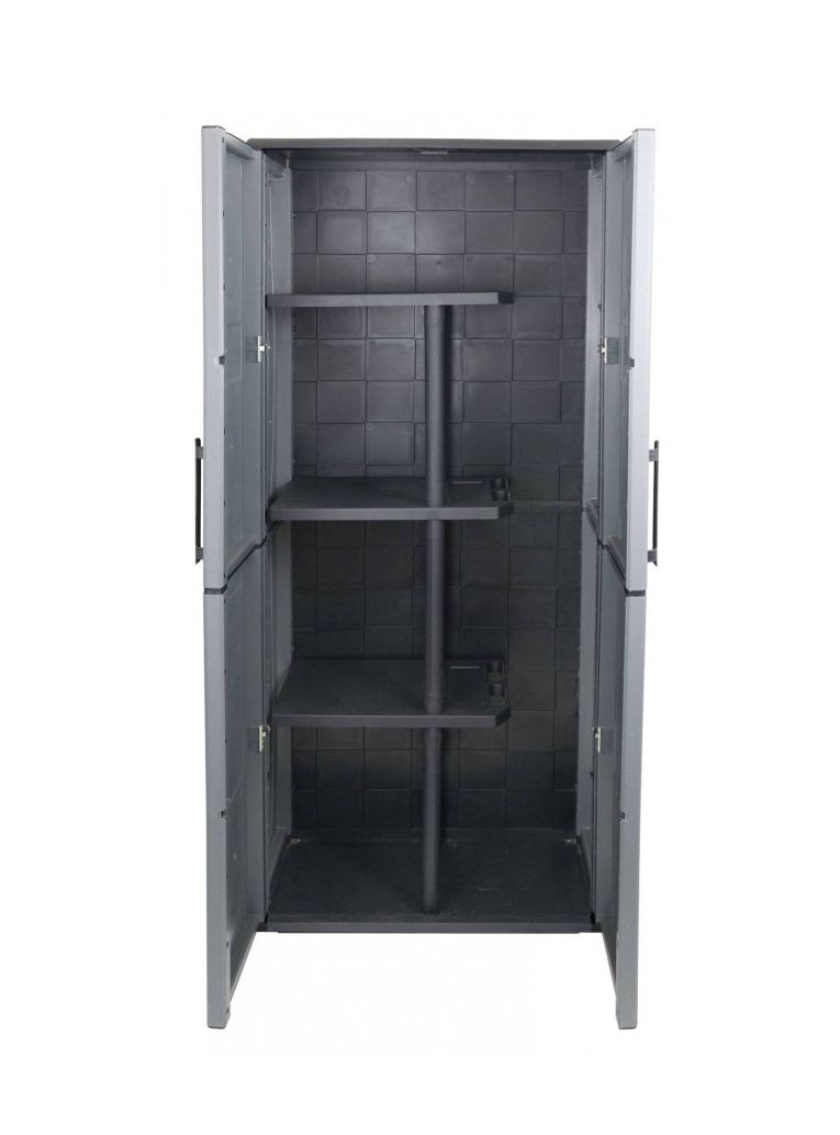 Armadio esterno ripiani regolabili grigio e nero 68x163h cm - Arabel