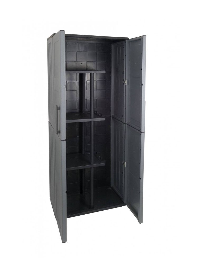 Armadio esterno ripiani regolabili grigio e nero 68x163h cm - Arabel