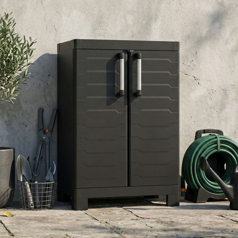 Armadio giardino 2 ante nero 65x97h cm - Terrebonne