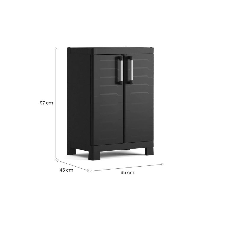 Armadio giardino 2 ante nero 65x97h cm - Terrebonne