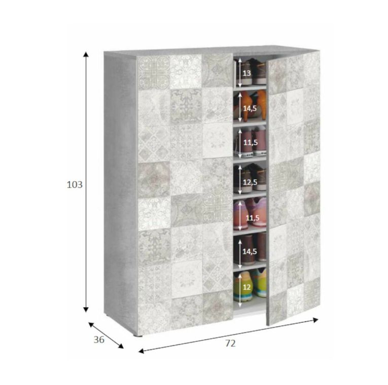 Armadio grigio 2 ante 72x103h cm - Athenodora
