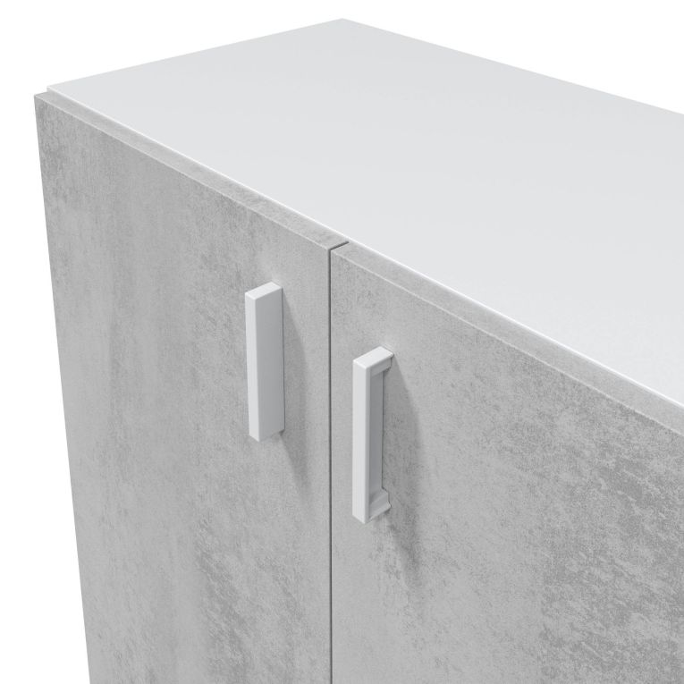 Armadio grigio e bianco 2 ante 80x92h cm - Argento