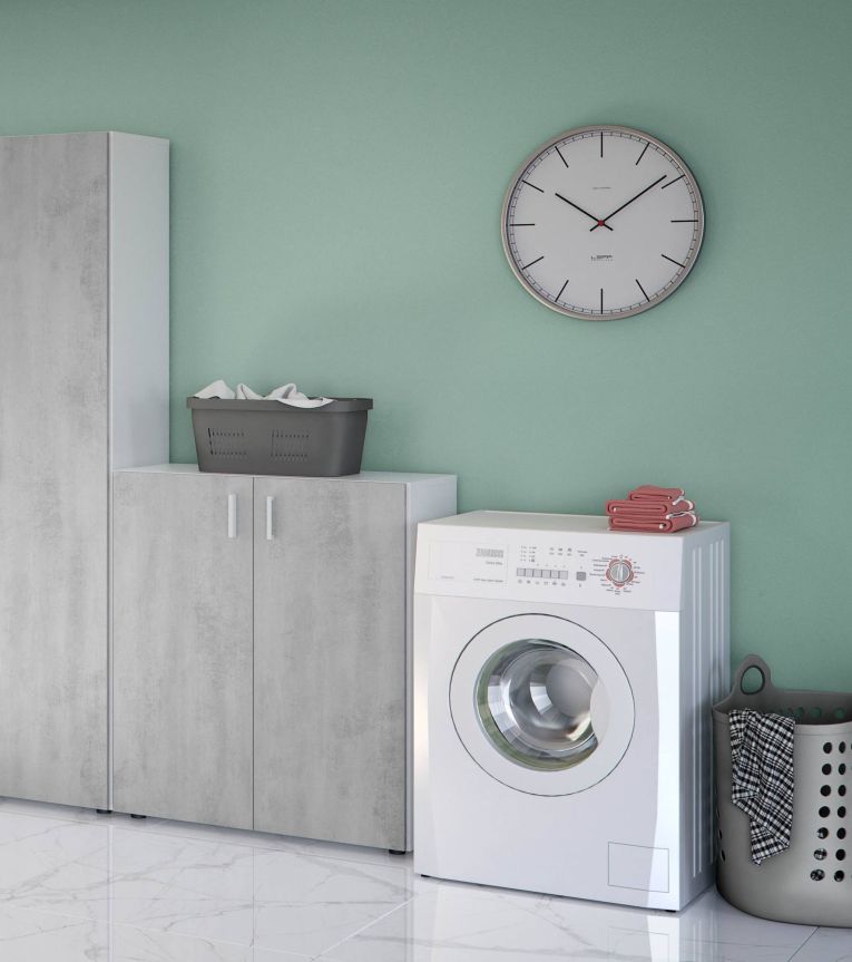 Armadio grigio e bianco 2 ante 80x92h cm - Argento