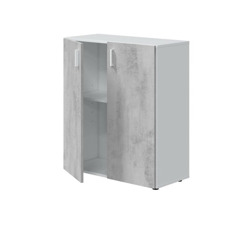 Armadio grigio e bianco 2 ante 80x92h cm - Argento