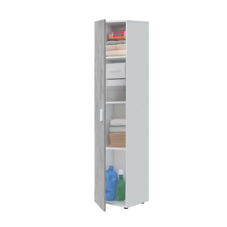 Armadio grigio e bianco slim 41x182h cm - Avlis
