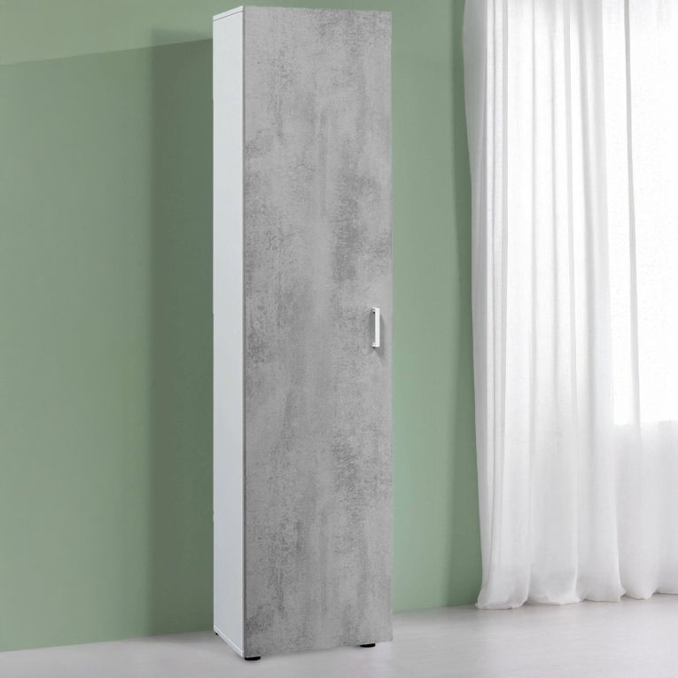 Armadio grigio e bianco slim 41x182h cm - Avlis