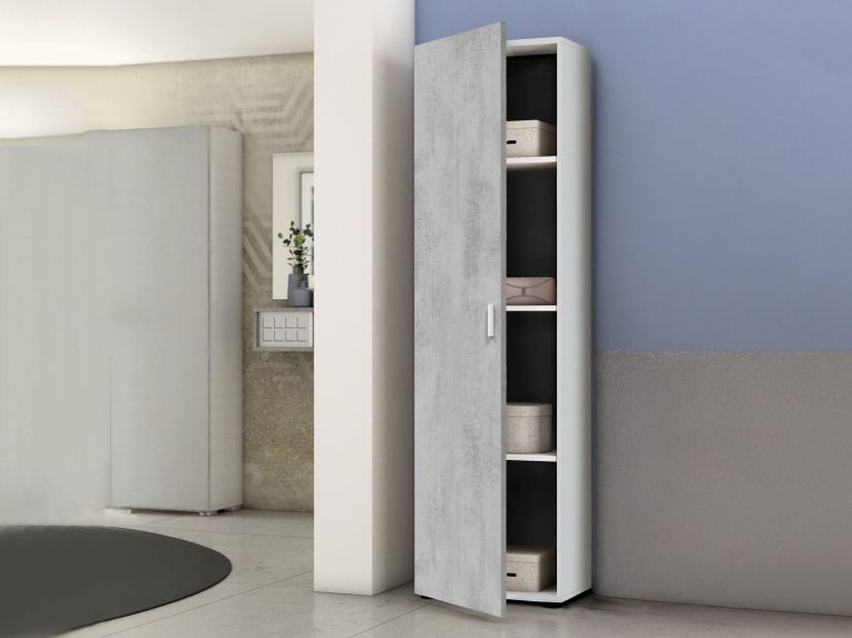 Armadio grigio e bianco slim 41x182h cm - Avlis