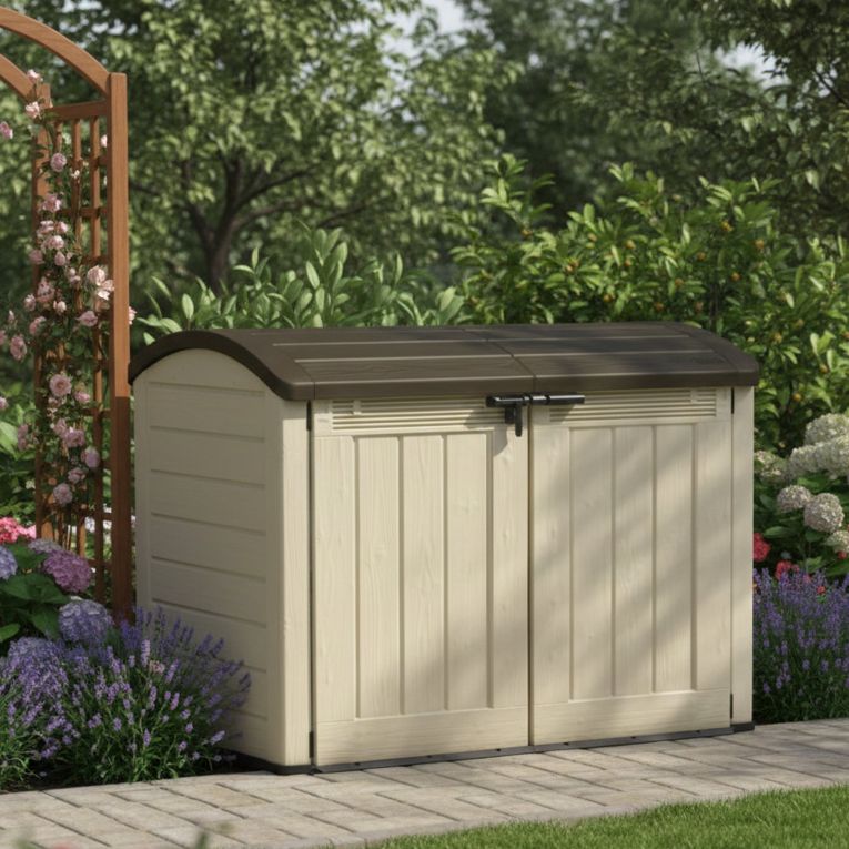 Armadio in plastica 2 ante beige 177x134h cm - Hinton
