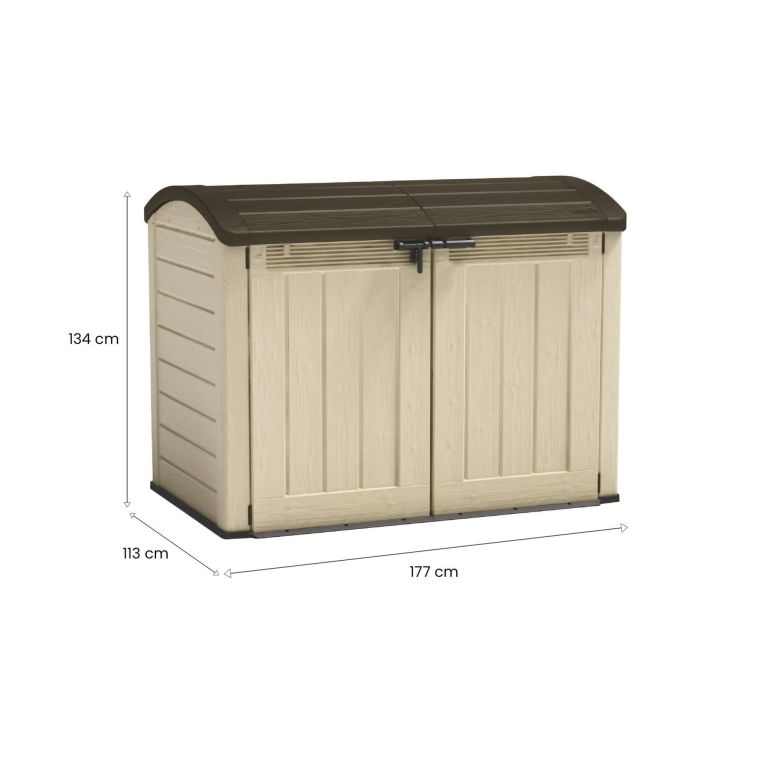 Armadio in plastica 2 ante beige 177x134h cm - Hinton