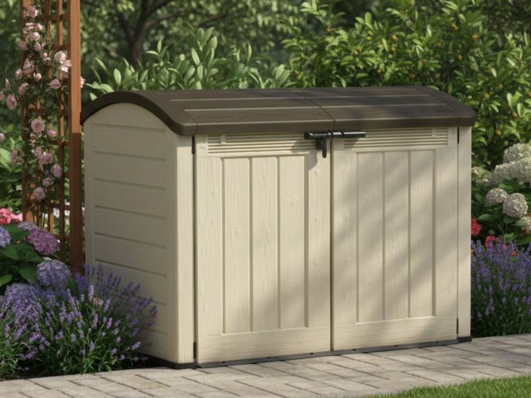 Armadio in plastica 2 ante beige 177x134h cm - Hinton