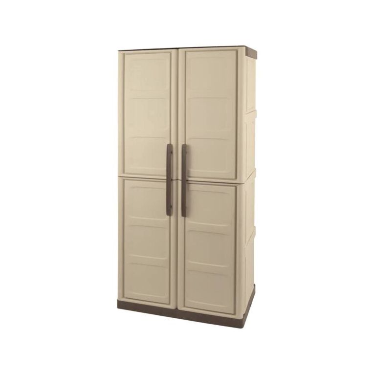 Armadio in plastica 2 ante beige e marrone 70x165h cm - Ipno