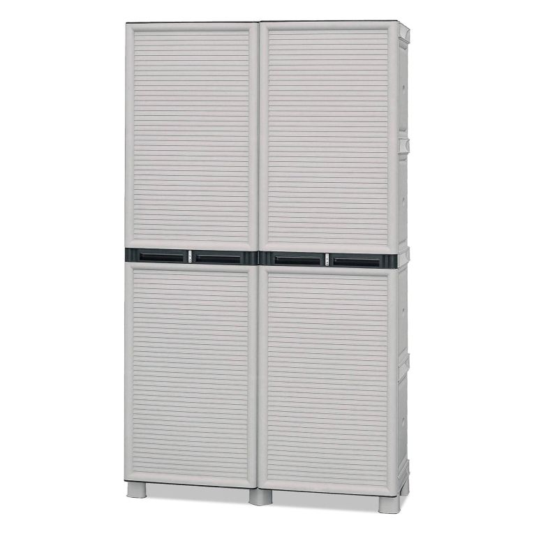 Armadio in plastica 2 ante grigio chiaro 100x172h cm - Allain