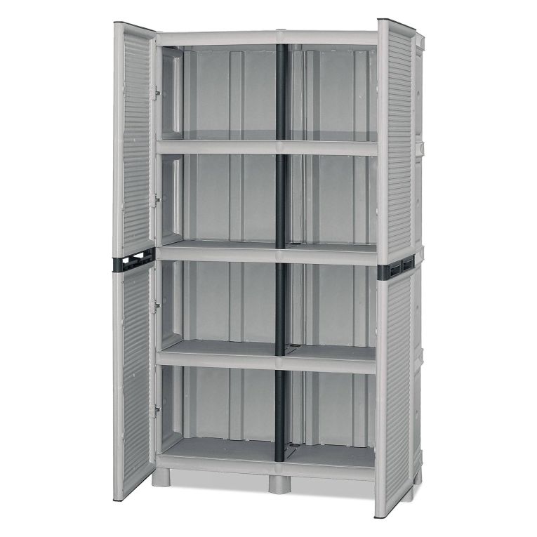 Armadio in plastica 2 ante grigio chiaro 100x172h cm - Allain