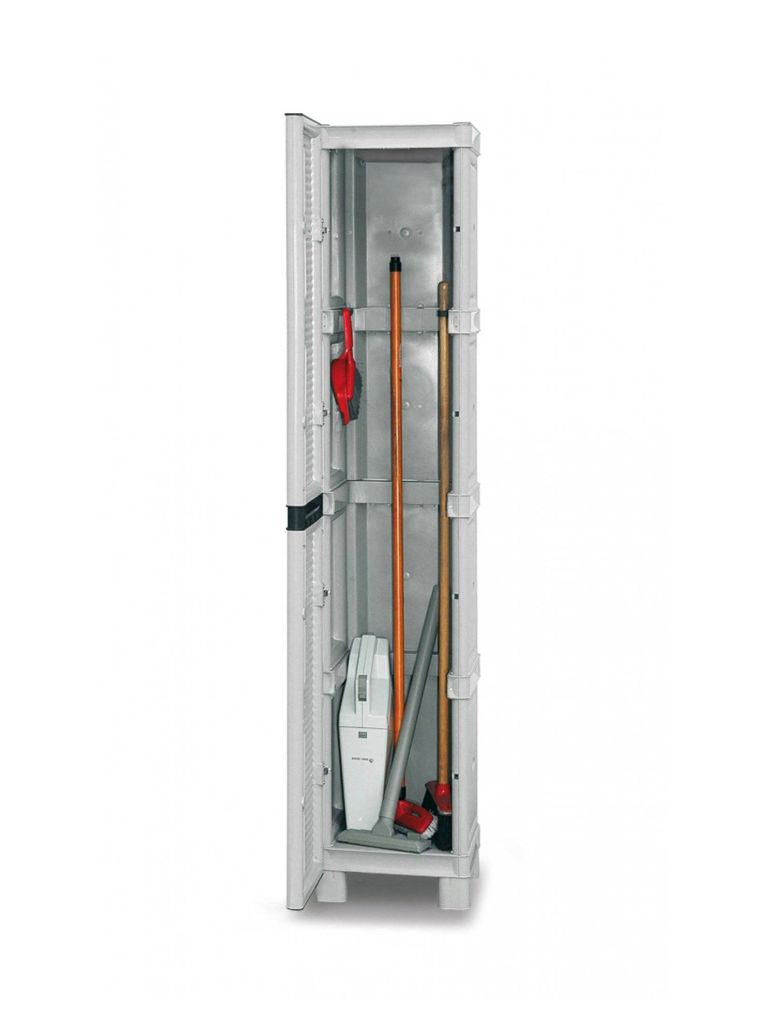 Armadio in plastica 2 ante grigio chiaro 35x172h cm - Achae