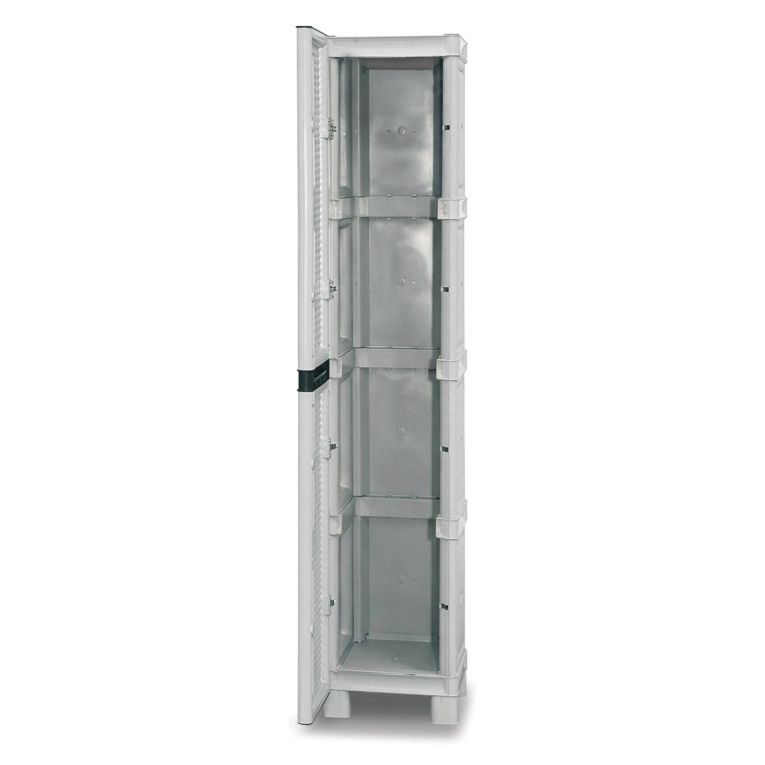 Armadio in plastica 2 ante grigio chiaro 35x172h cm - Achae