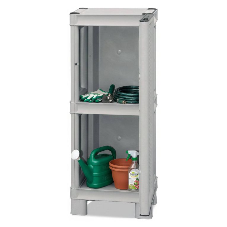 Armadio in plastica 2 ante grigio chiaro 35x92h cm - Arlinda