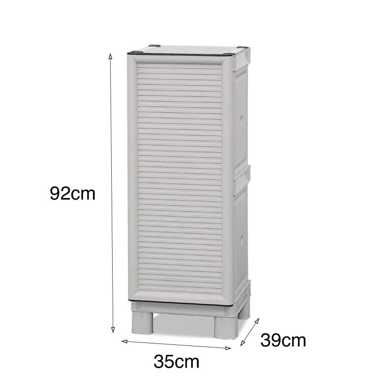 Armadio in plastica 2 ante grigio chiaro 35x92h cm - Arlinda