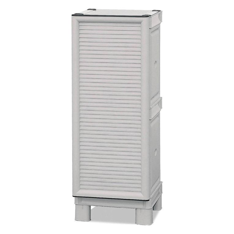 Armadio in plastica 2 ante grigio chiaro 35x92h cm - Arlinda
