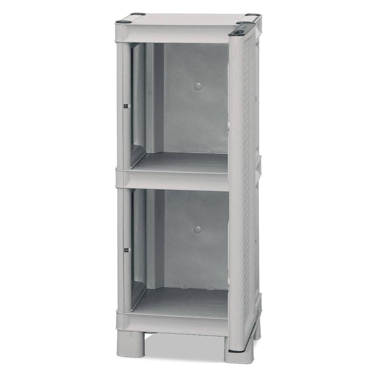 Armadio in plastica 2 ante grigio chiaro 35x92h cm - Arlinda
