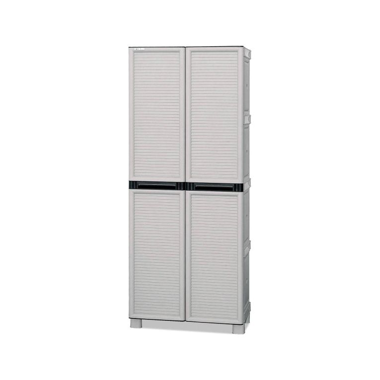 Armadio in plastica 2 ante grigio chiaro 70x172h cm - Achae