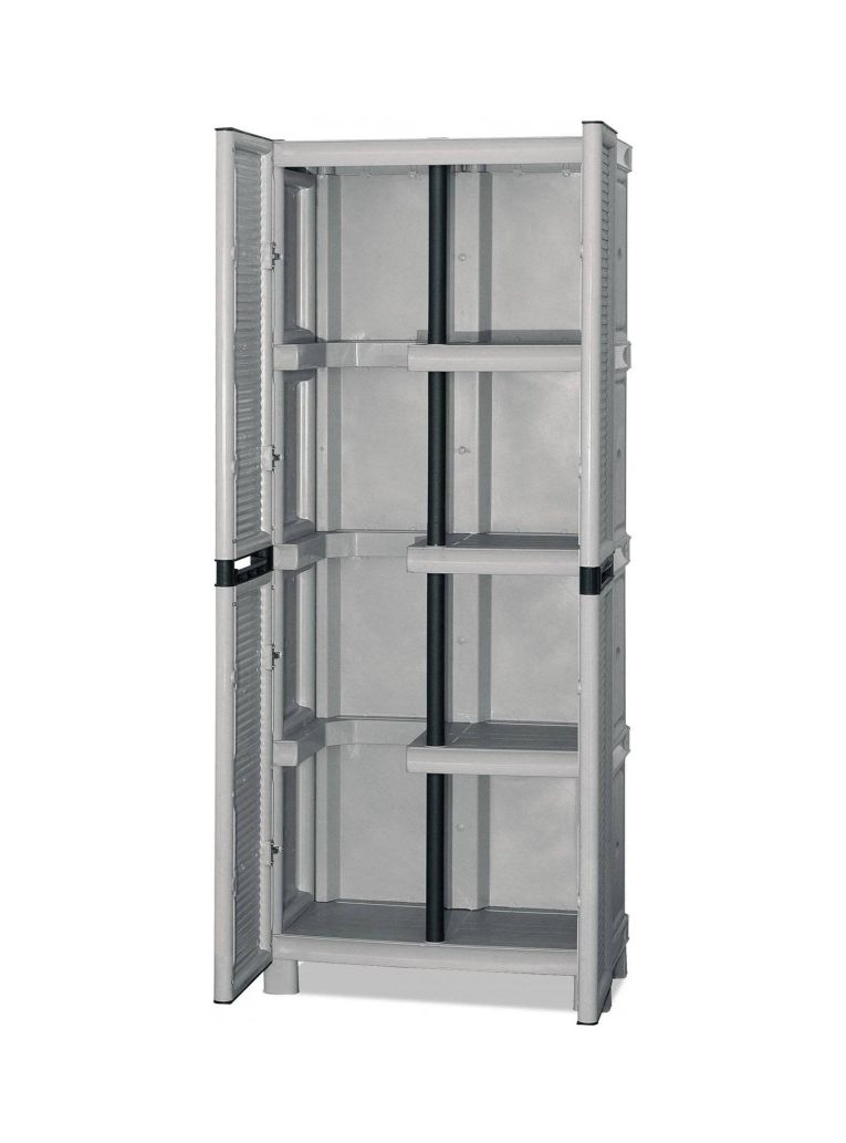 Armadio in plastica 2 ante grigio chiaro 70x172h cm - Achae