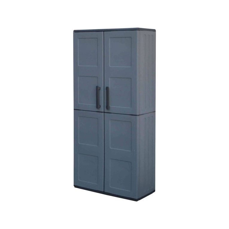 Armadio in plastica 2 ante grigio e nero 68x163h cm - Akina