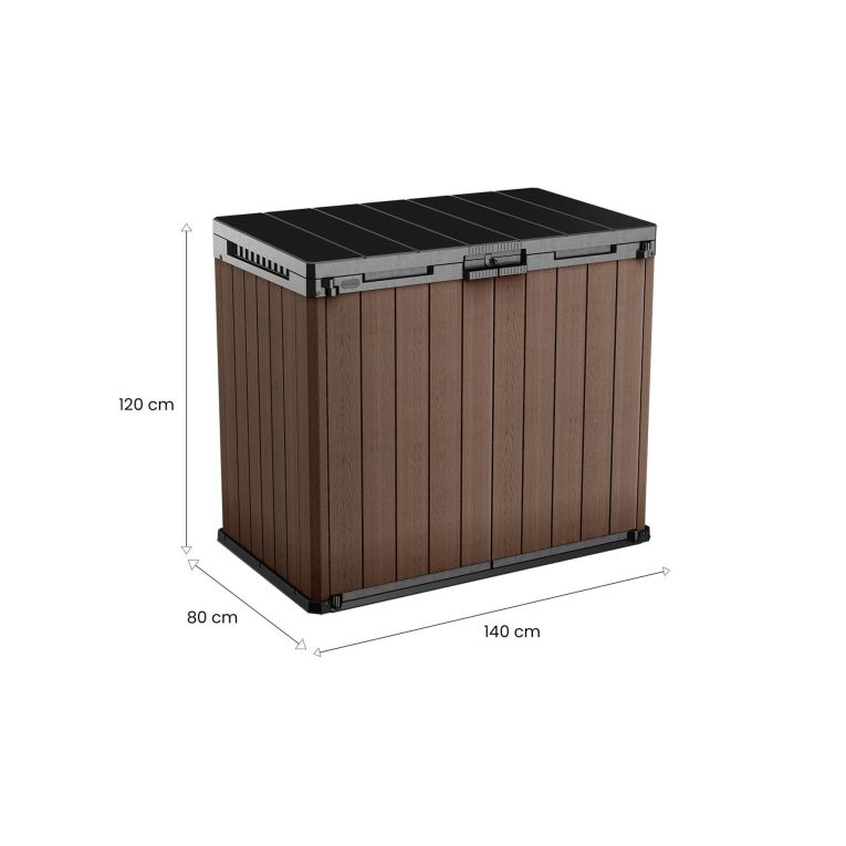 Armadio in plastica 2 ante marrone 140x120h cm - Napanee