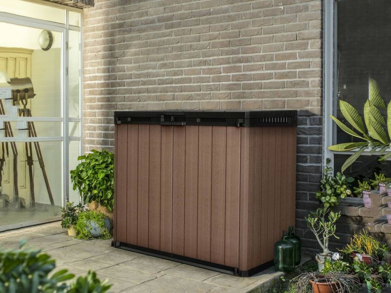 Armadio in plastica 2 ante marrone 140x120h cm - Napanee
