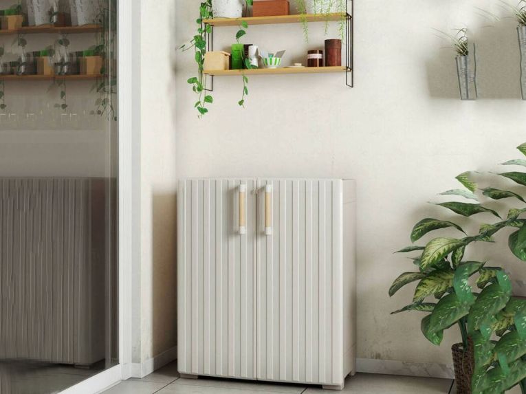 Armadio in plastica 2 ante sabbia 80x98h cm - Melville