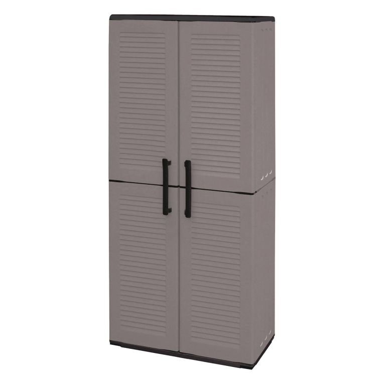 Armadio in plastica impermeabile grigio e nero 68x163h cm - Akina