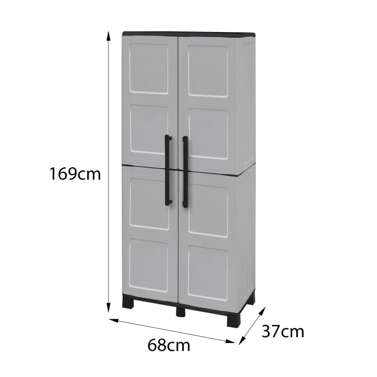 Armadio in plastica resistente raggi UV grigio chiaro e nero 68x169h cm - Askan