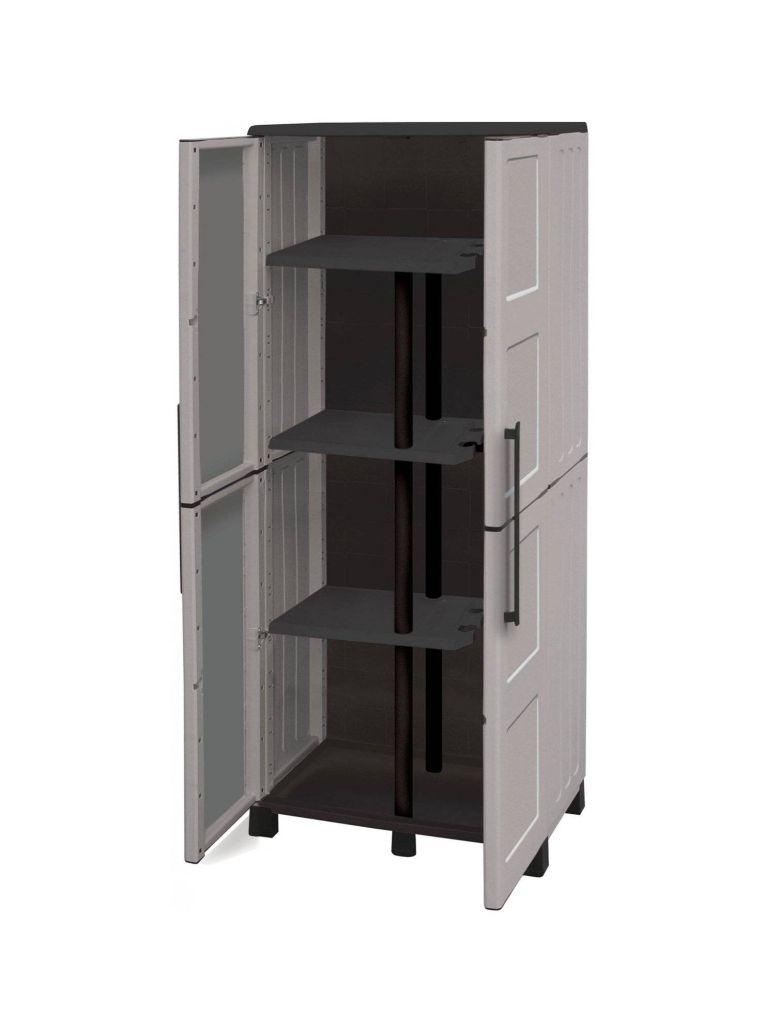 Armadio in plastica resistente raggi UV grigio chiaro e nero 68x169h cm - Askan