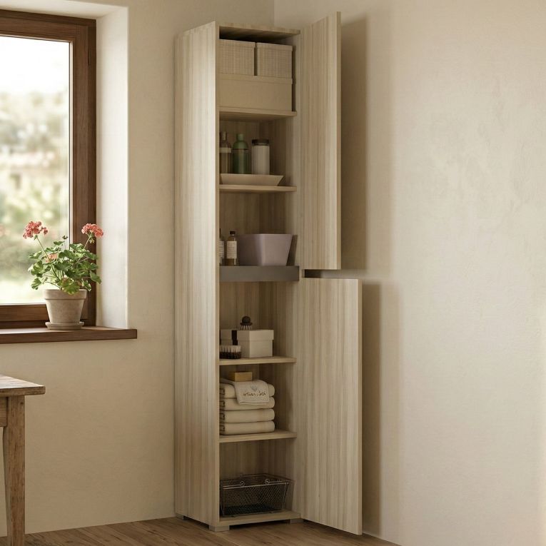 Armadio legno chiaro multiuso 45x195h cm - Daisuke