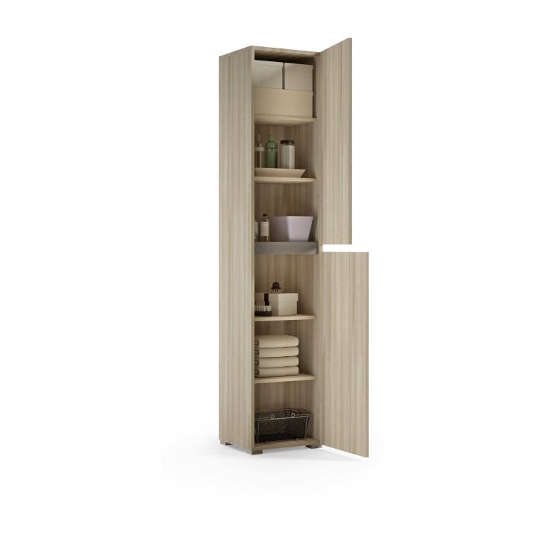 Armadio legno chiaro multiuso 45x195h cm - Daisuke