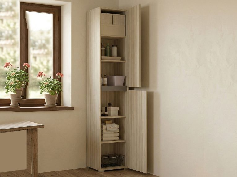 Armadio legno chiaro multiuso 45x195h cm - Daisuke