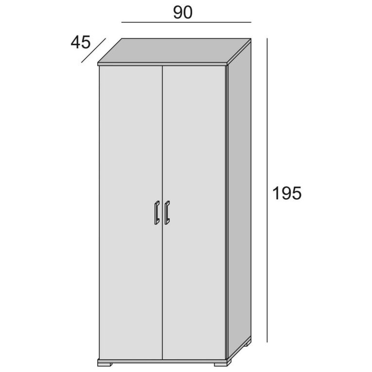 Armadio legno e bianco 2 ante 90x195h cm - Aliosha