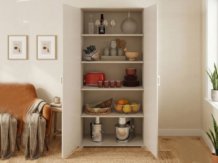 Armadio legno e bianco 2 ante 90x195h cm - Aliosha