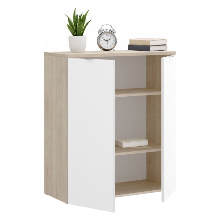Armadio legno e bianco lucido ante battenti 79x96h cm - Alicha