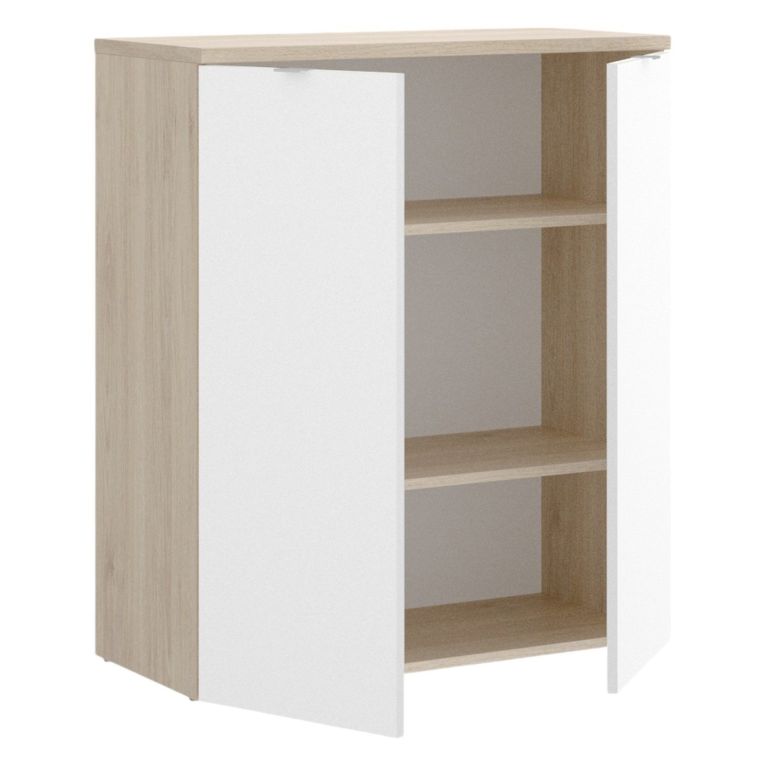 Armadio legno e bianco lucido ante battenti 79x96h cm - Alicha